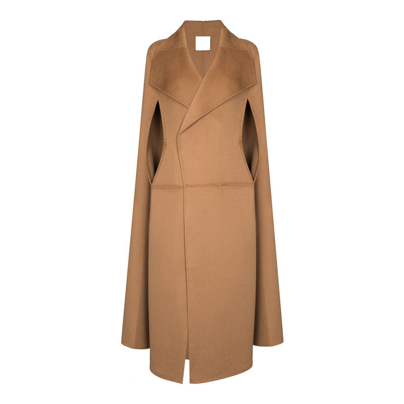 Women's Fashion Casual Loose Long Double-sided Wool Overcoat Coat