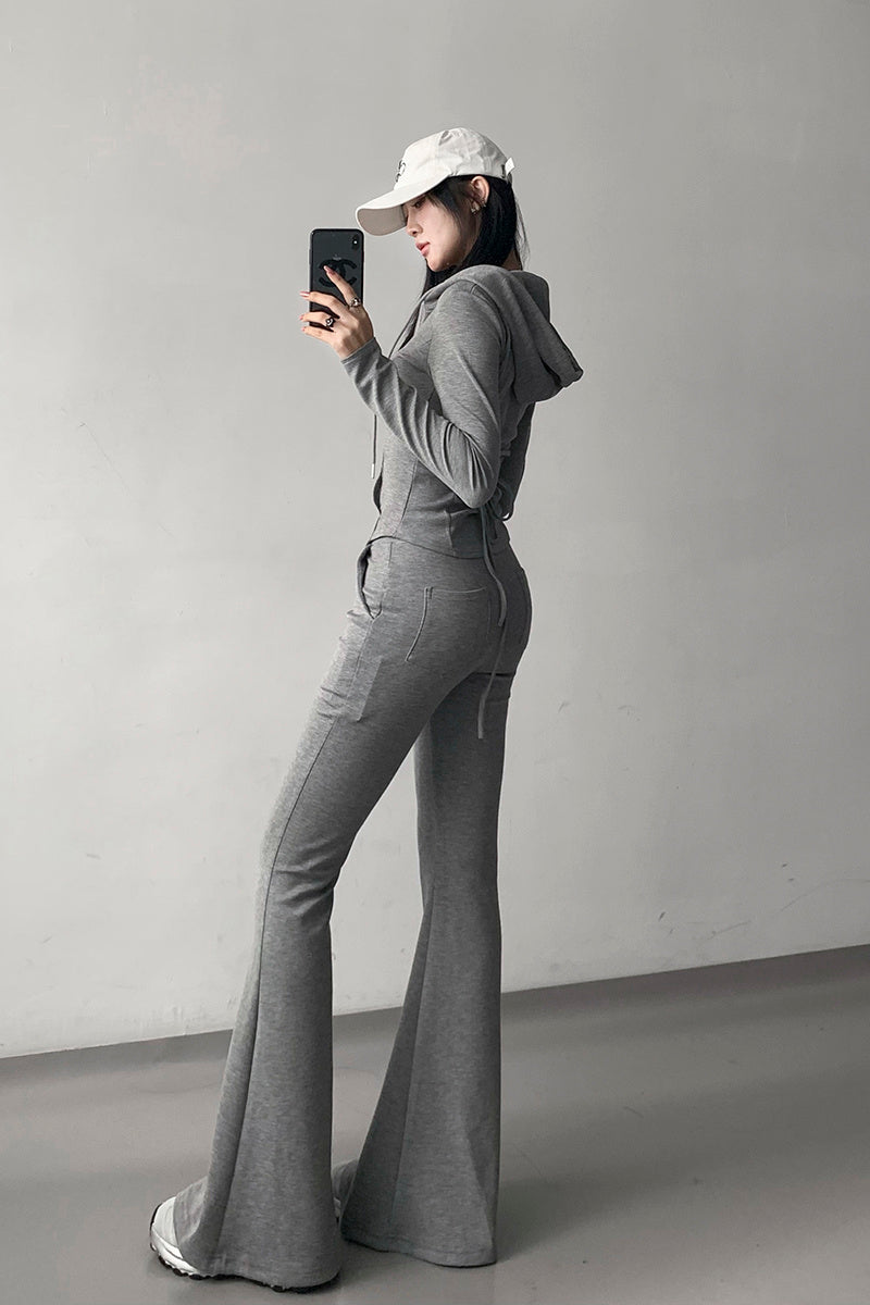 Pantalon évasé pour femmes, exercice de taille fine