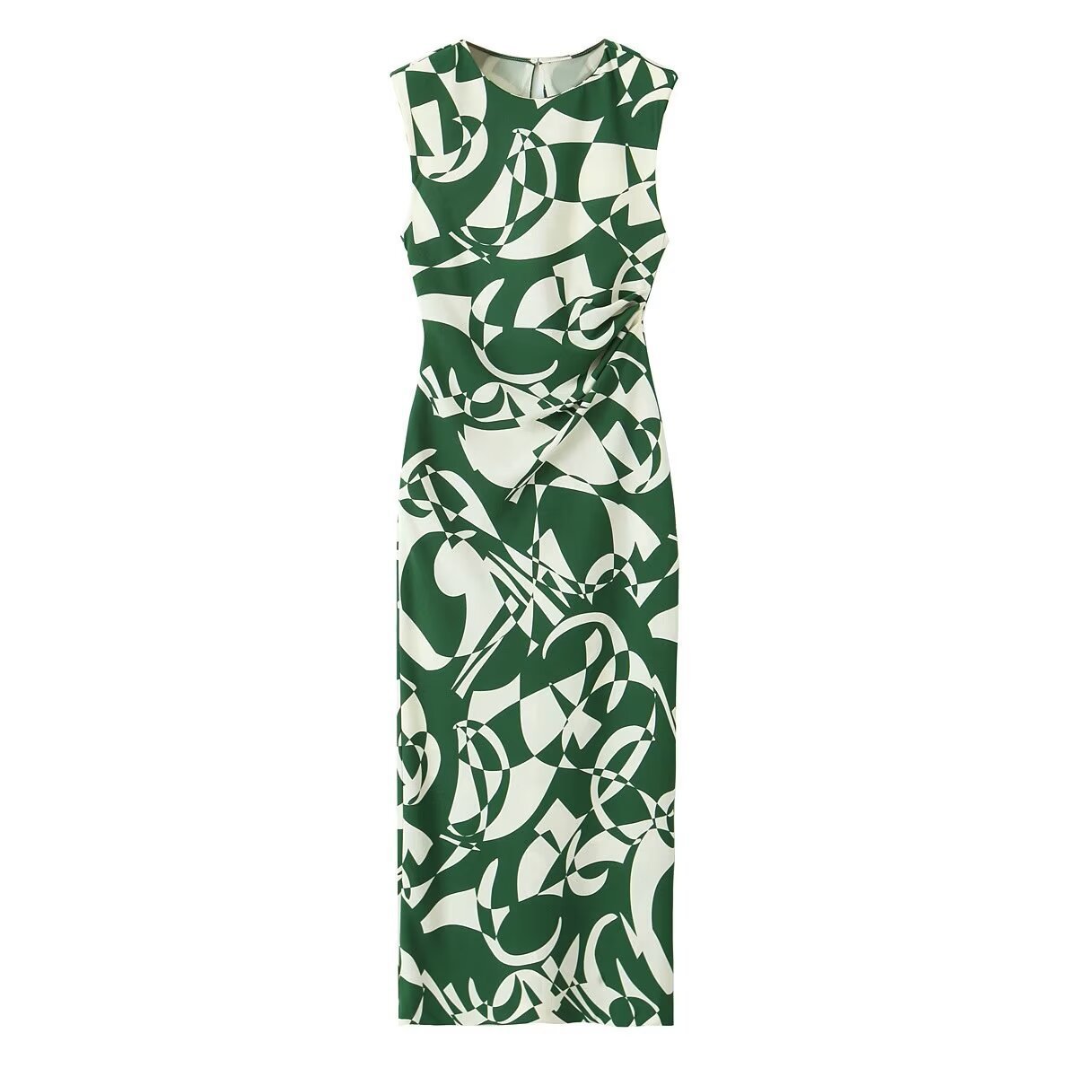 Robe à imprimé floral vert pour femme