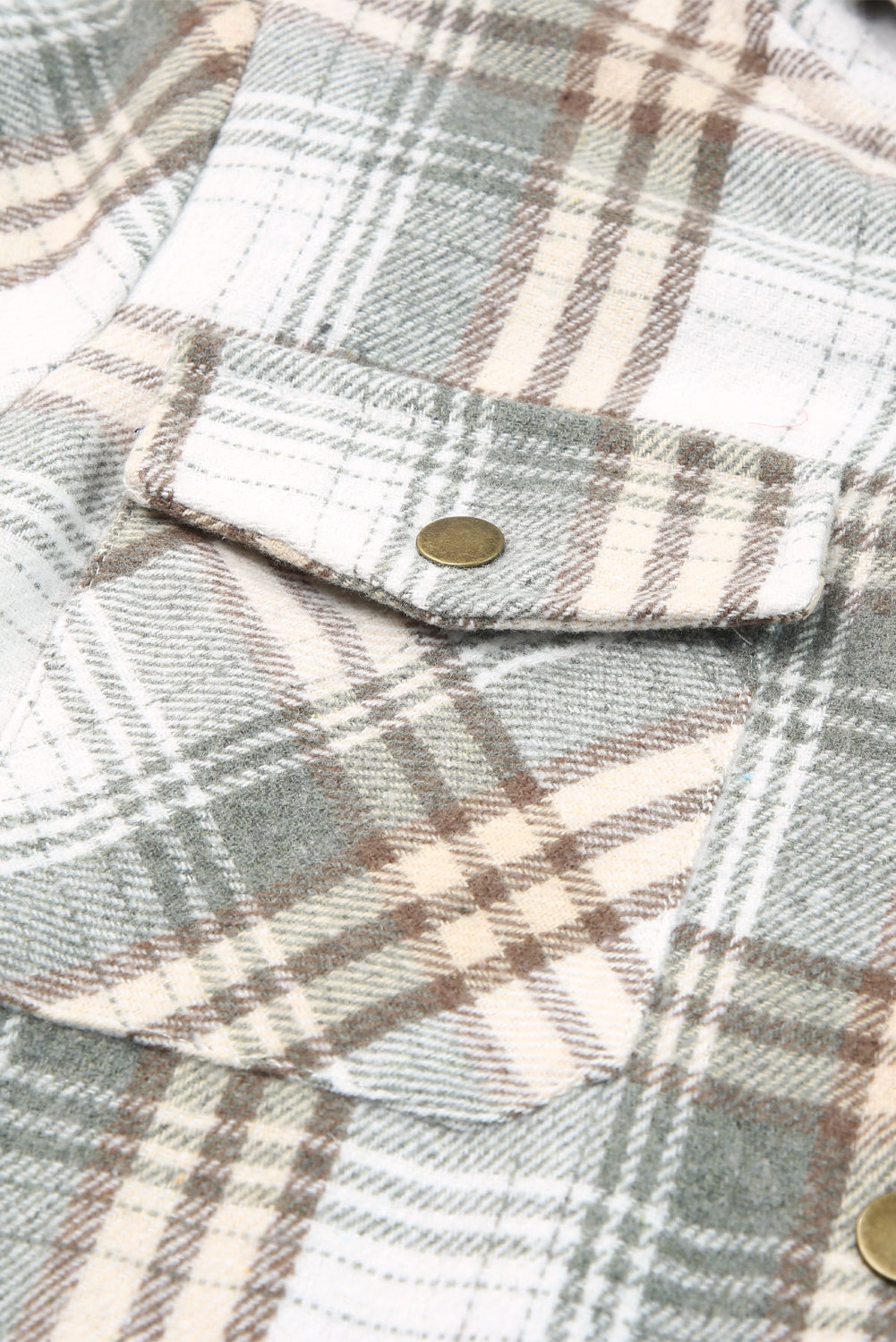 Plaid Pattern Sherpa Lined Hooded Shacket