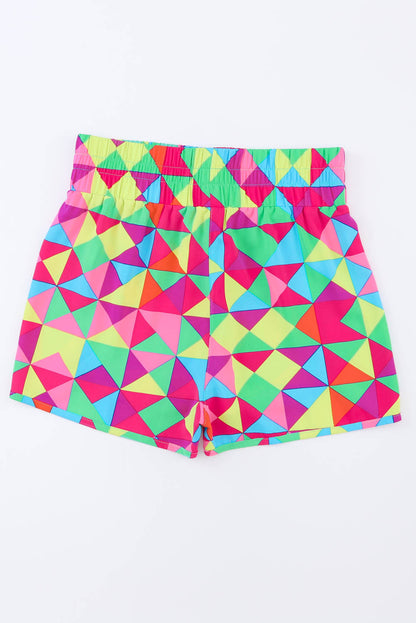 Short à taille élastique en blocs de couleurs