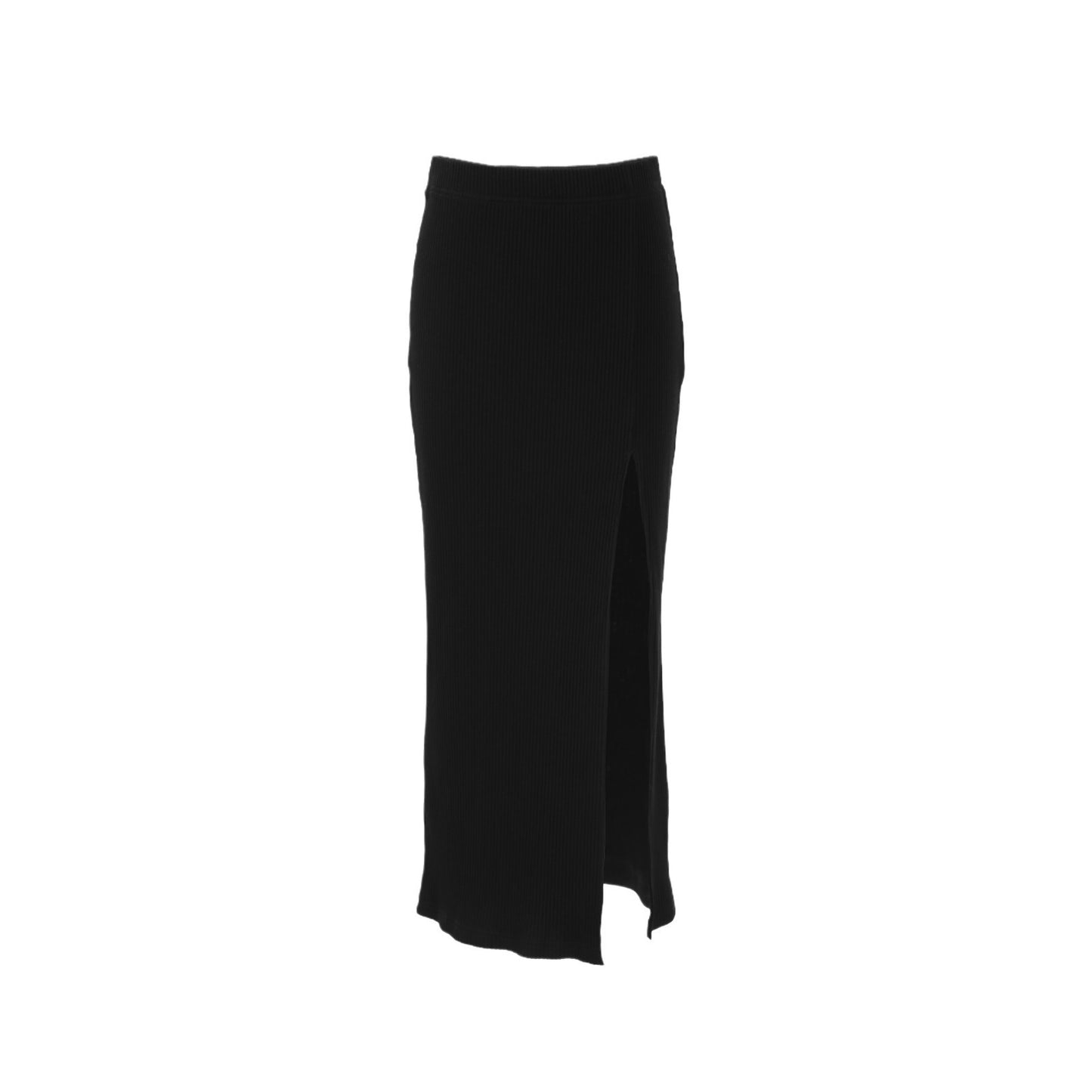 Women's Black Straight Split Skirt