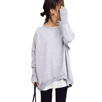 Women's Cotton Sweater Loose And Idle Large Version Solid Color