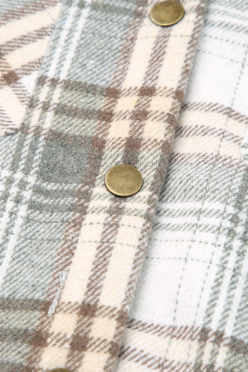 Plaid Pattern Sherpa Lined Hooded Shacket