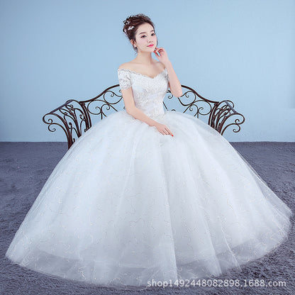 Off-shoulder Wedding Dress Korean Slim Fit