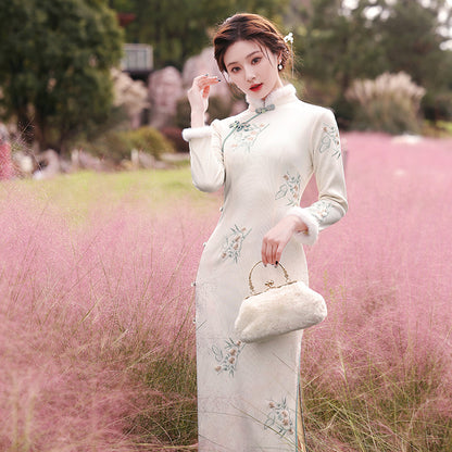 Women's Fashion Slim-fit Gentle Cheongsam Design Slim Dress