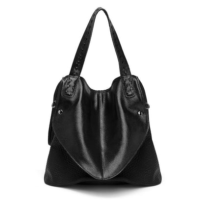 Casual soft leather smiley handbag