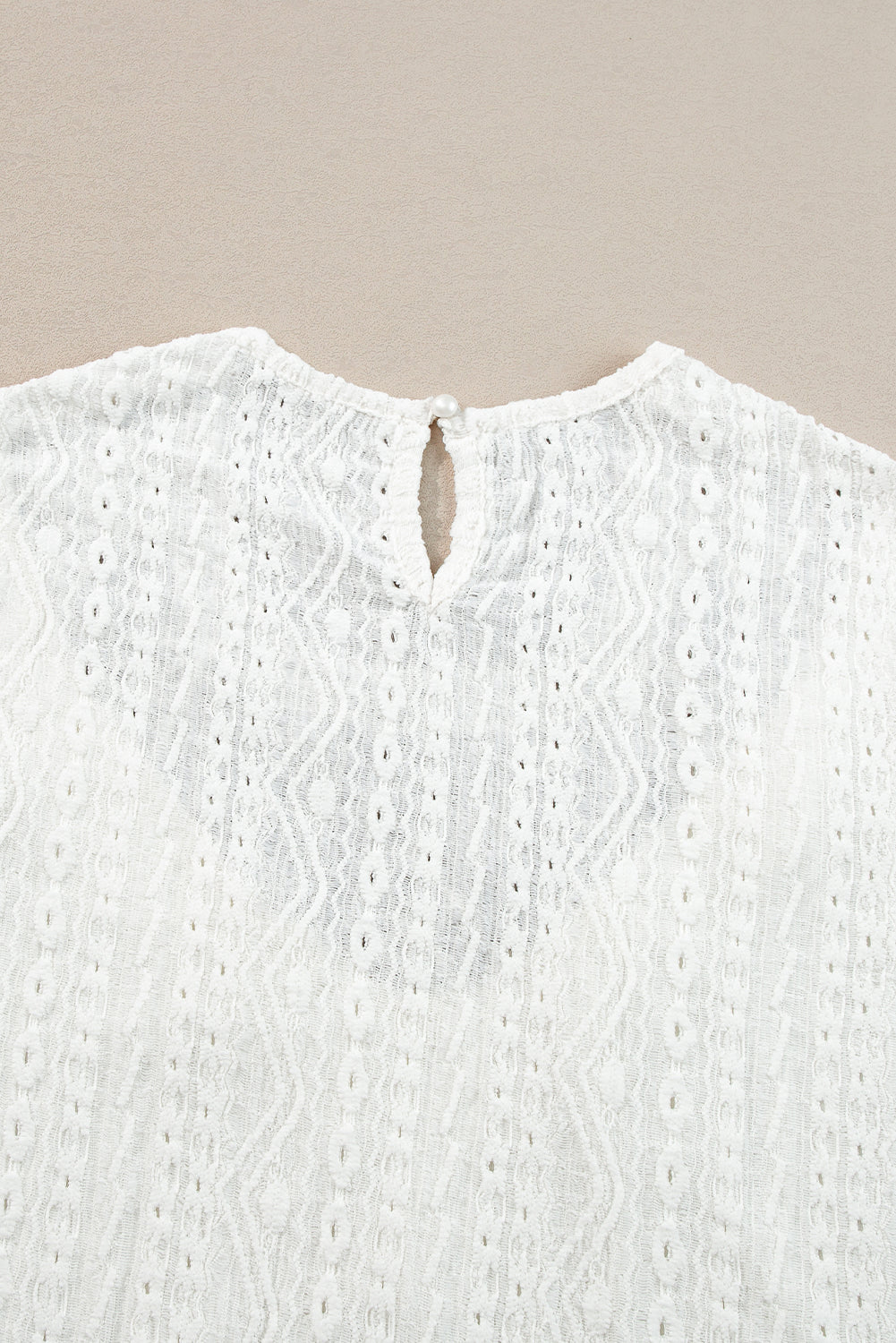 Blusa sin mangas con espalda de cerradura de crochet de encaje de guipur blanco