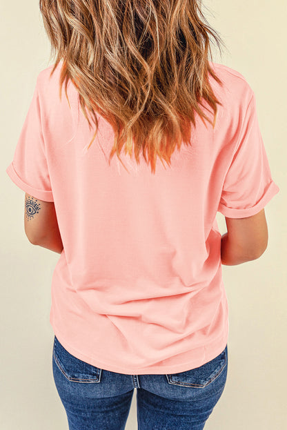 White Casual Plain Crew Neck Tee