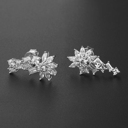 4428E Personality S925 Silver Inlaid 5A Zircon Simple Stud Earrings