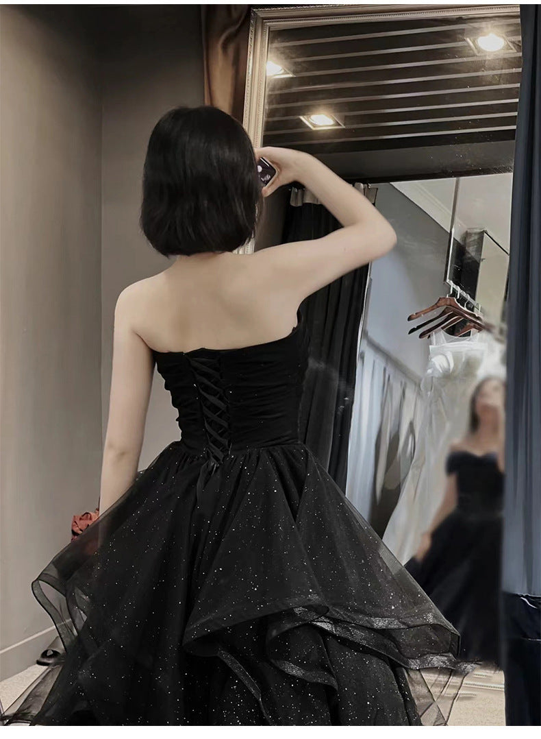 Black Evening Dress For Women French Style