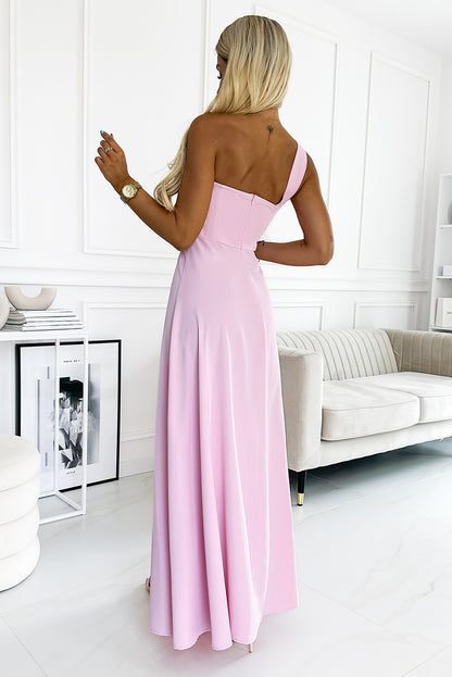 Robe longue sans manches à une épaule