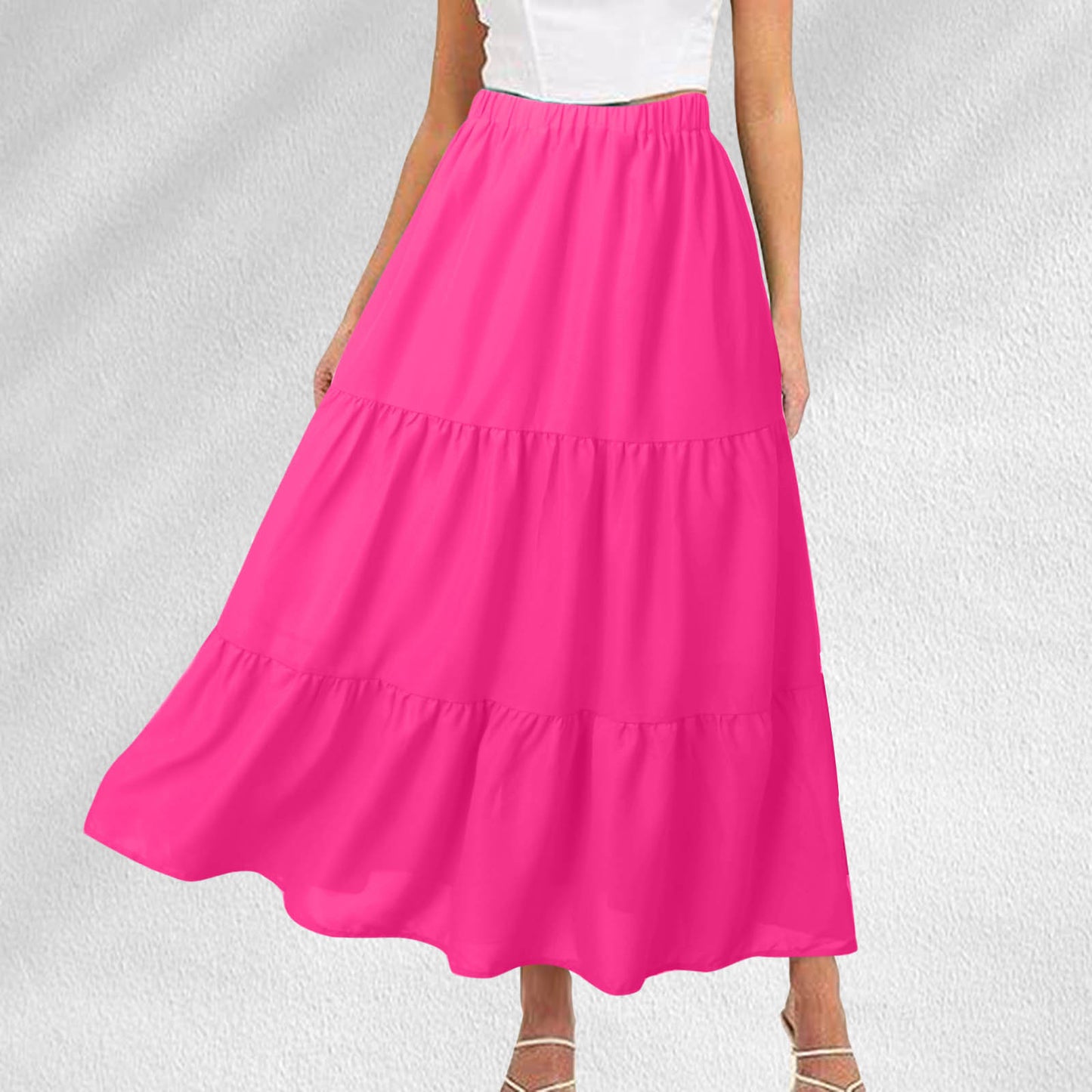 Women's Summer Bohemian Long Skirt With Pockets