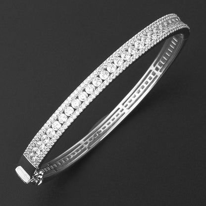 Pulsera de plata esterlina de moda para mujer con circonitas de diamantes de imitación