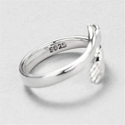 Bague de contournement en argent sterling 925 en forme de câlin