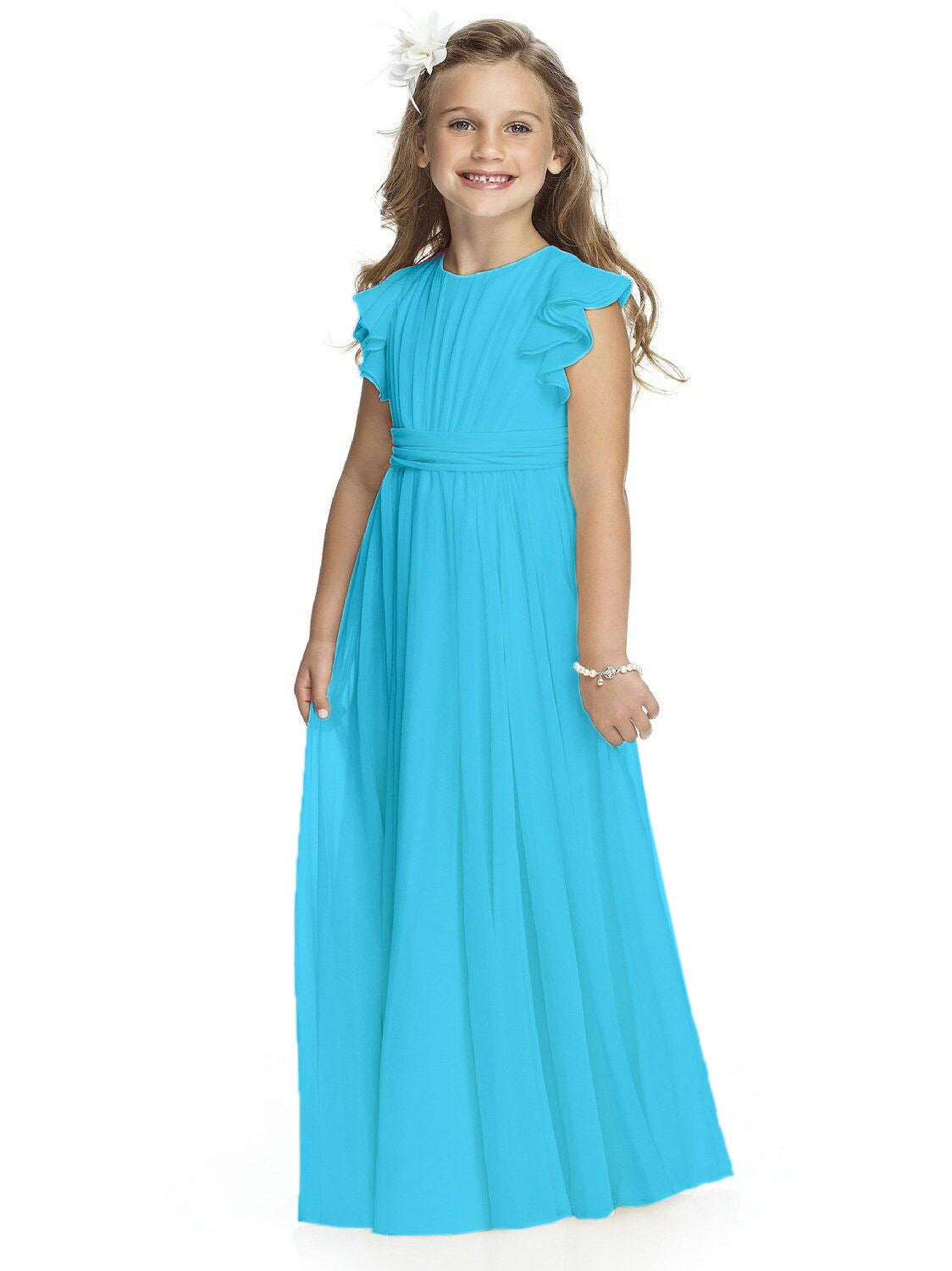 Robe de princesse en mousseline de soie pour anniversaire de concours de piano pour filles