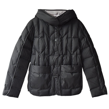 Women's short seamless down jacket keeps warm in winter