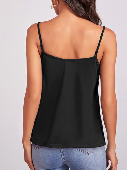 Geometric V-Neck Spaghetti Strap Cami