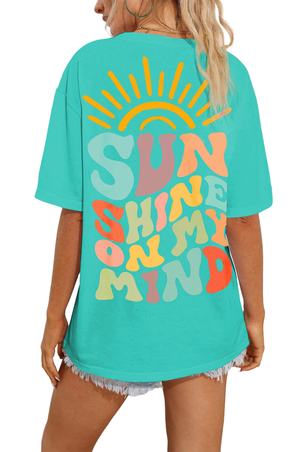 Camiseta gráfica SUNSHINE ON MY MIND rosa brillante