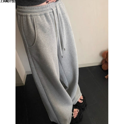 Women's Velvet Padded All-matching Elastic Waist Drawstring Casual Pants