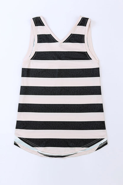 Striped V Neck Tank Top