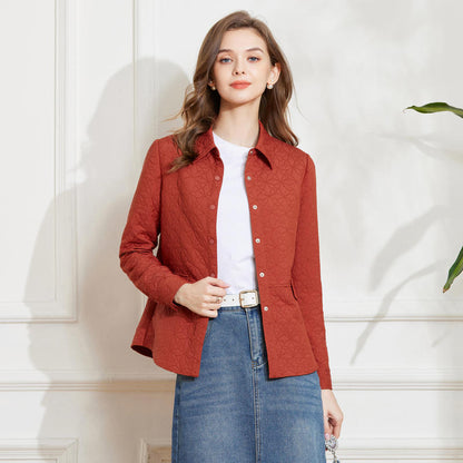 Veste de manteau rembourrée en coton simple à la mode pour femmes