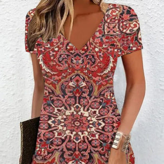 Women's T-shirt Dress Casual Floral Print