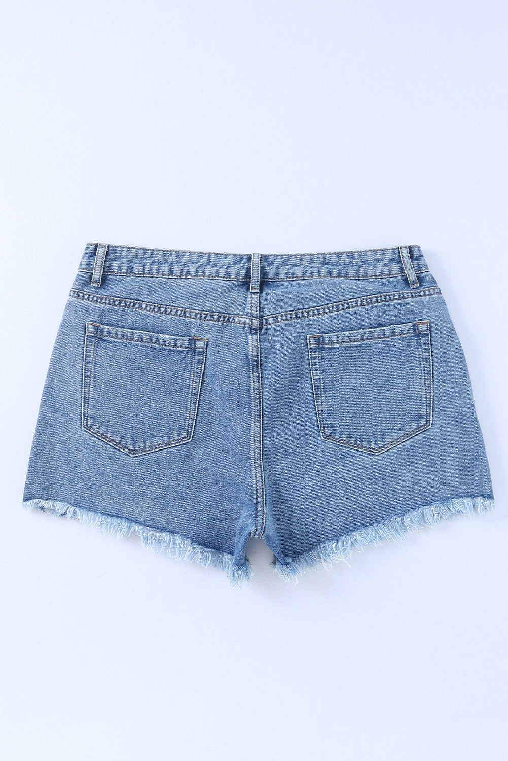 Short en jean taille haute bleu ciel à taille croisée