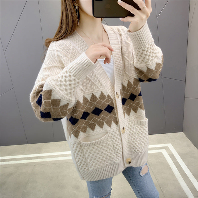 Women's Korean-style Loose-fit Cardigan For Spring And Autumn