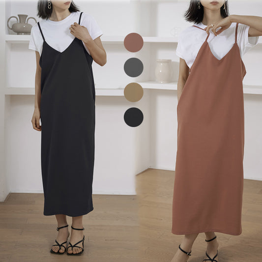 Robe à bretelles simple et décontractée pour femme