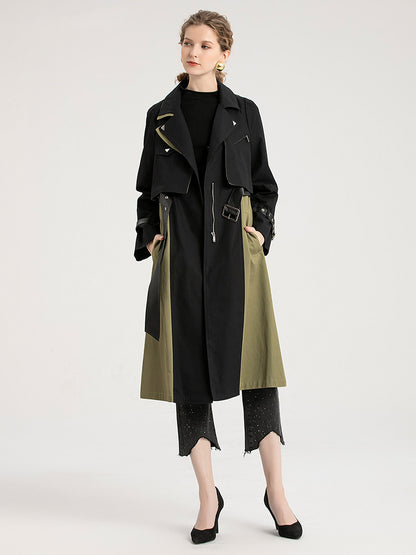 Nouveau Trench-Coat de Style britannique rétro aux couleurs assorties pour femmes