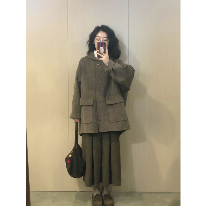 Manteau court en tweed pour femme