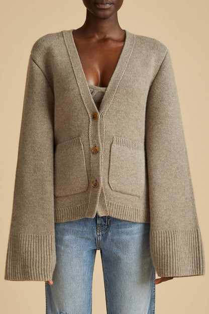 Pull Cardigan haut en laine tricoté pour femme