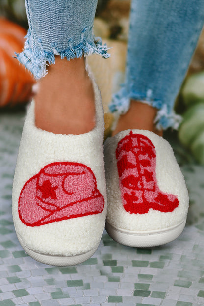 Zapatillas de invierno estilo bota de dibujos animados lindo blanco