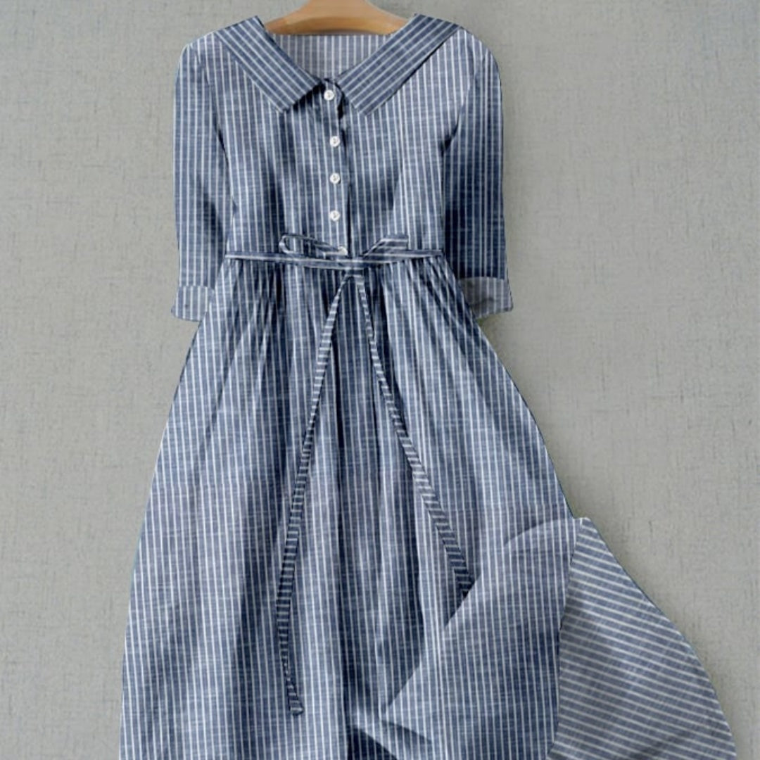 Women's Summer New Striped Shirt Dress