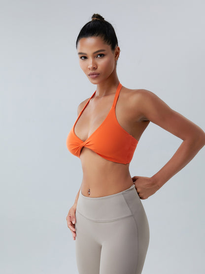 Soutien-gorge actif torsadé à col licou