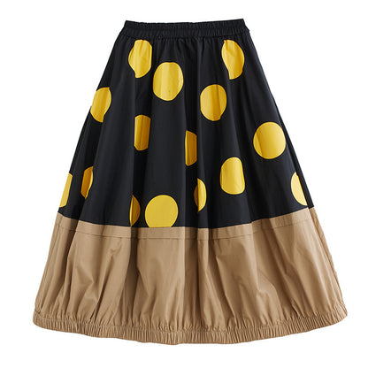 Women's Printed Loose Stitching Skirt