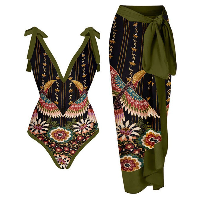 Fashion Personality Women Chiffon Beach Dress Suit