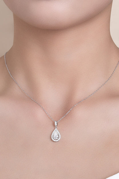 Collier en argent sterling 925 en forme de goutte d'eau en moissanite de 1,5 carat