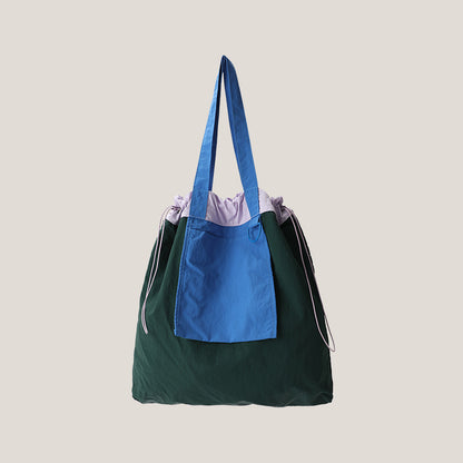 Bolso de lona de nailon de gran capacidad para mujer con color en contraste