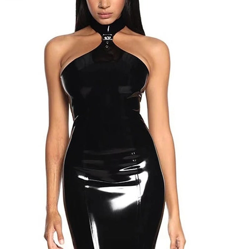 Women's Fashion Personality PU Leather Dress