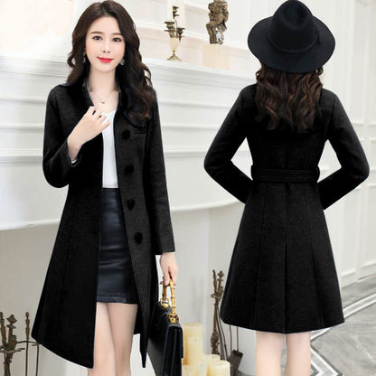 Fashion Slim-fitting Loose Woolen Coat Women