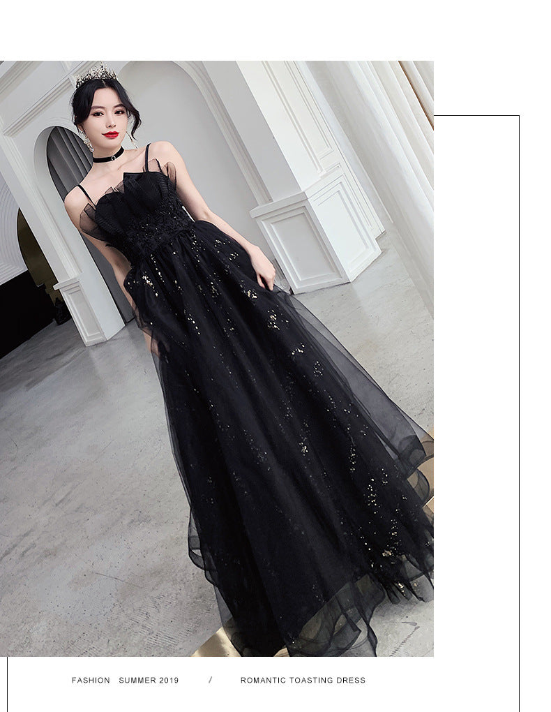 Black Evening Dress Temperamental Minority High-end