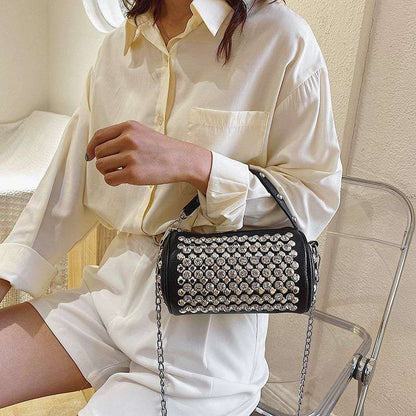 Women's Diamond-studded Small Cylinder Western Style Handbags