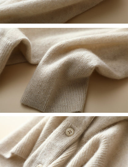 Women's Short High Waist Pure Cashmere Cardigan