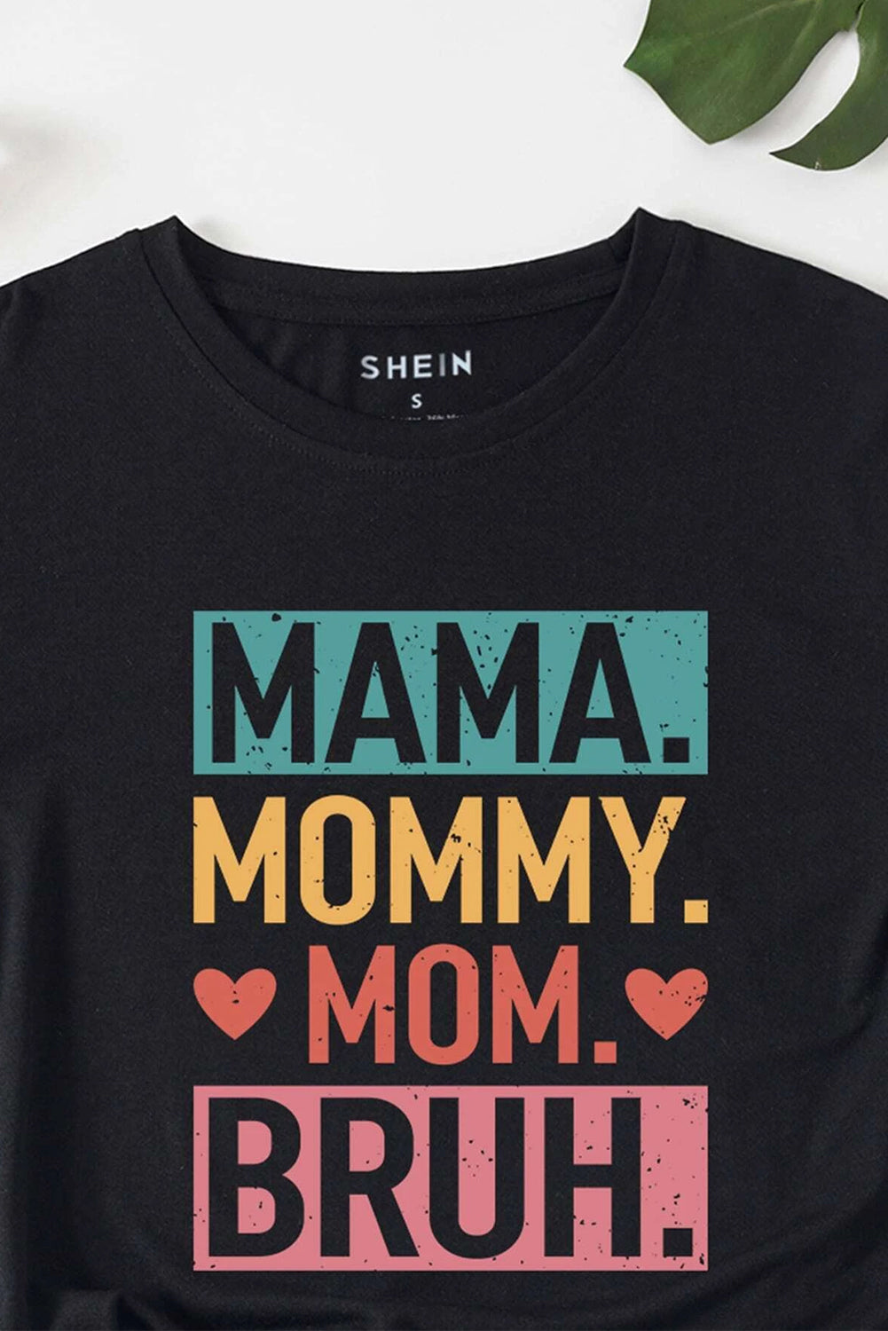 Camiseta negra con gráfico de letras MAMA MOMMY MOM BRUH