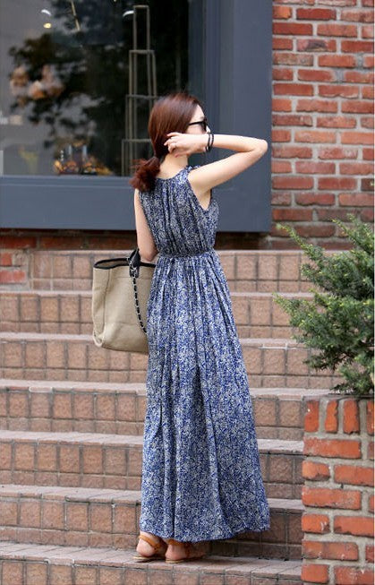 Sleeveless Floral Dress Maxi Dress