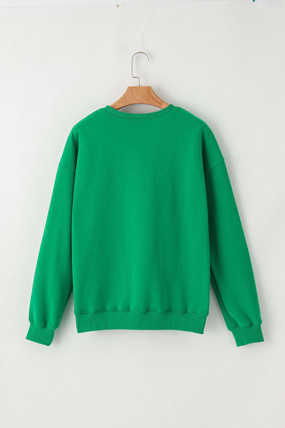 Sudadera verde con bordado de chenilla LUCKY Aphabet