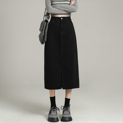 Women's Black Skirt Spring And Autumn