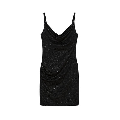 Women's Casual Rhinestone Wrapped Hip Fashionable Dress